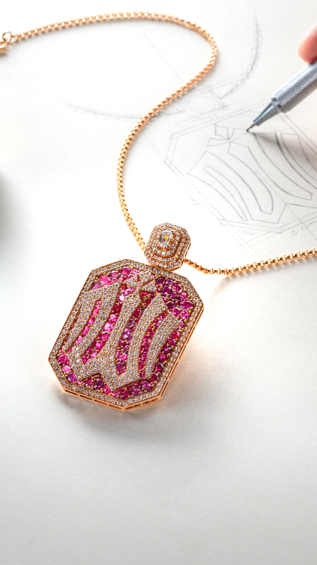Hasht Ruby pendant